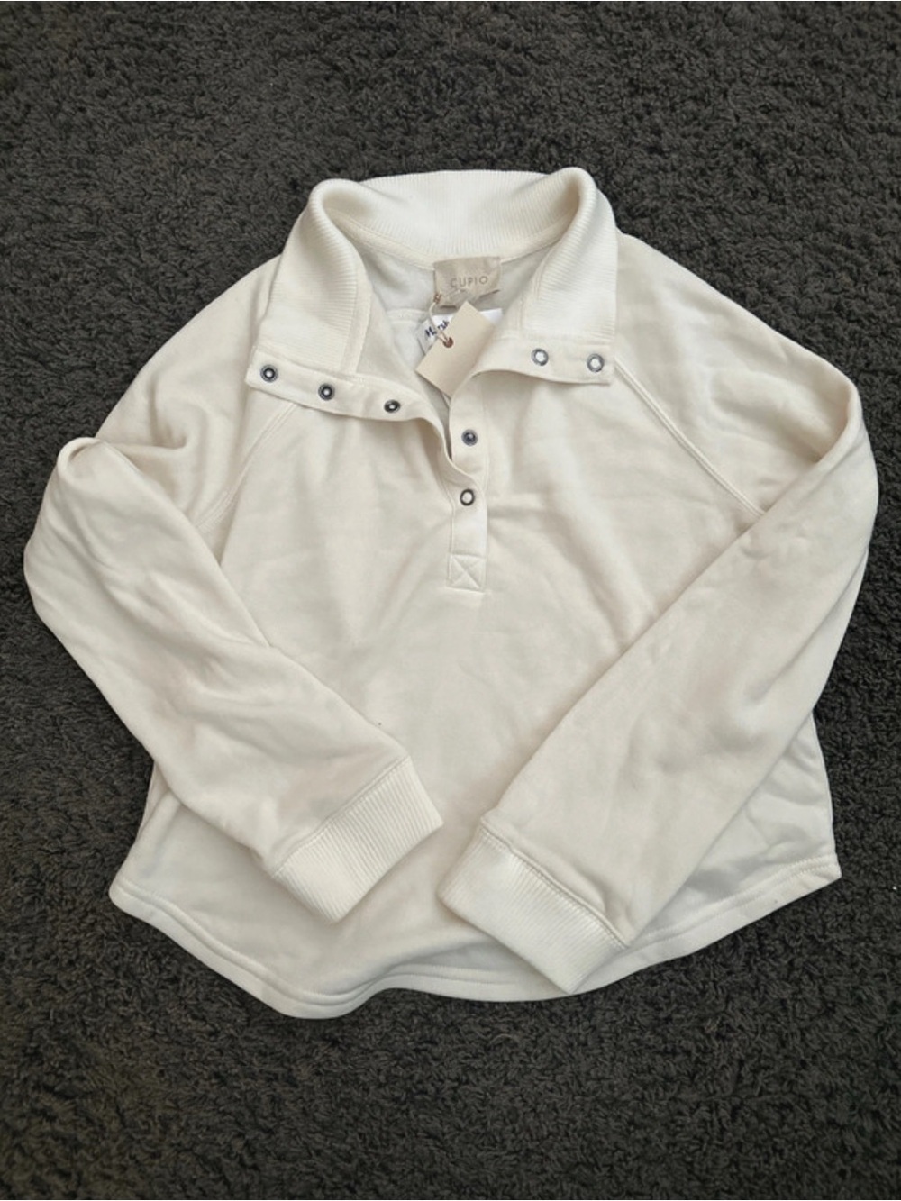 Cupio Cream Snap-Button Pullover Sweatshirt for Kids